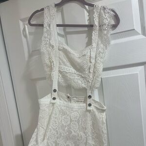 White Lace Suspender Dress